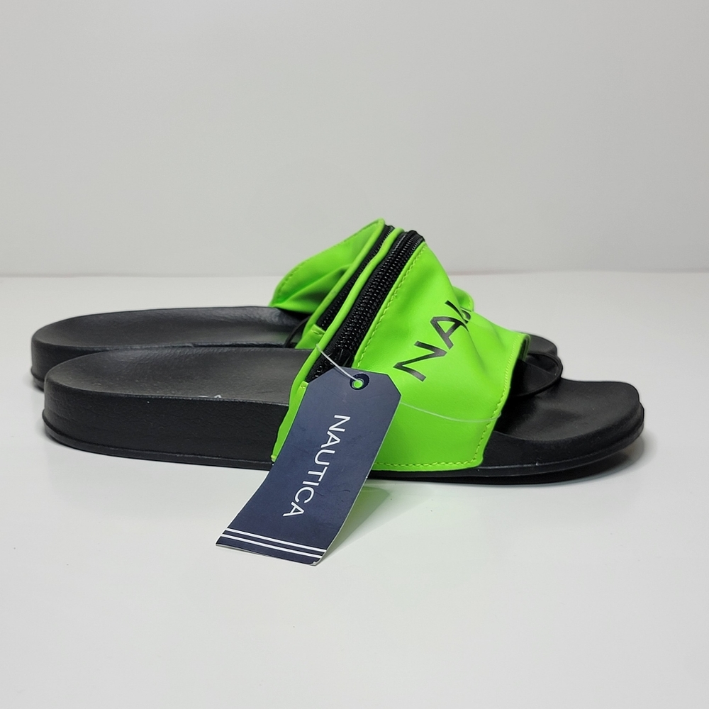 Nautica Asliea Neon Green Slides Size 5 Kids Unisex